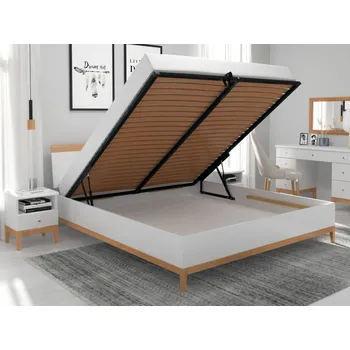 Postel Zvýšená postel z masivu Livia s úložným prostorem Rozměr: 120x200