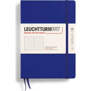 Diář Leuchtturm 1917, Zápisník tečkovaný v tvrdých deskách Leuchtturm 1917 A5, 251 stran, tmavě modrý, 80 g/m² - Formadore