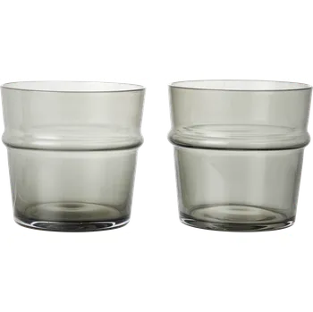 Ferm Living, Sklenice Boya Low 300 ml, kouřové, 2 ks - Formadore