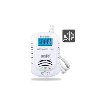 Bezpečnostní detektor SAFEHOME 2 v 1 kombinovaný detektor CO, hořlavých a výbušných plynů s LCD displejem a systémem hlasového varování (CZ)
