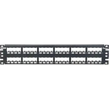 Patch panel 19´´ modulární patch panel 48portový 2U celokovový černý - balení 1 ks