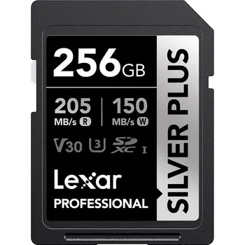 Paměťová karta Lexar paměťová karta 256GB Professional SILVER PLUS SDXC™ UHS-I, čtení/zápis: 205/150MB/s