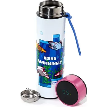 Láhev Láhev s teploměrem Minecraft Axolotl 450ml