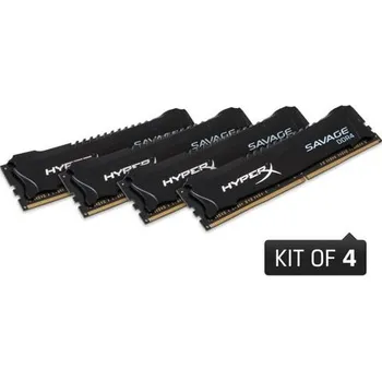Operační paměť Kingston HyperX Savage 4x4GB 3000MHz DDR4 CL15 DIMM 1.35V, černý chladič