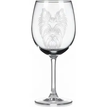 Sklenice Sklenice na víno s gravírovaným motivem – Jorkšírský teriér – 3