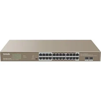Počítač Tenda TEG1126P-24-41410W PoE AT Gigabit switch 24x 1Gb/s PoE 802.3af/at + 2x SFP,PoE 370W, Rackmount