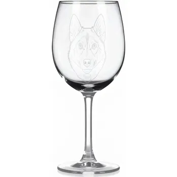 Sklenice Sklenice na víno s gravírovaným motivem – Sibiřský husky – 2