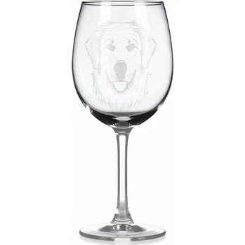 Sklenice Sklenice na víno s gravírovaným motivem – Pyrenejský horský pes – 3