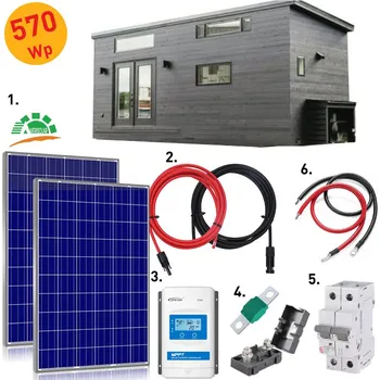 solární set 560Wp sestava KARAVAN - TOP výkon - panely BYD 2x 280Wp