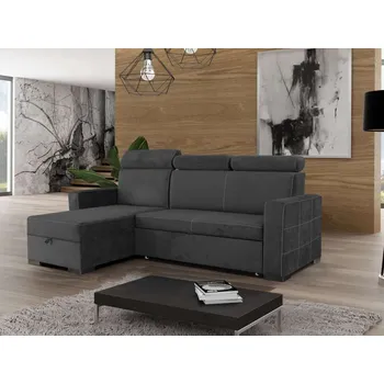 Sedací souprava Rozkládací sedací souprava do L - Holly - tmavě šedá