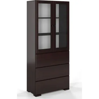 Šatní skříň Vitrína z masivu borovice Sandemo 3S80 Odstín moření: Palisander