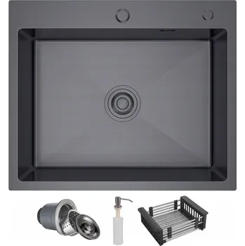 Obraz Jednokomorový dřez z ocel černý