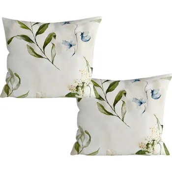 Povlak na polštářek Sada 2 ks dekoračních povlaků na polštář z mikrovlákna KARDA 45x45 cm, bílý