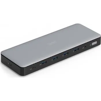 Počítač Digitus USB-C dokovací stanice, 13 portů: 3× HDMI, 2× DisplayPort, 4× USB-A, 1× USB-C, 1× RJ45, 1× DC, 1× audio