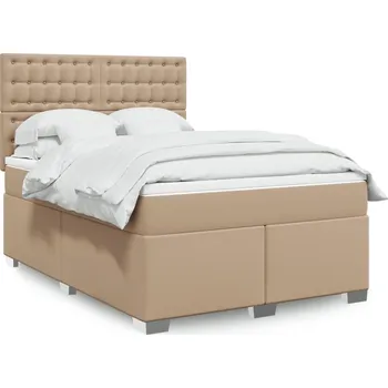 Postel vidaXL Box spring postel s matrací 160x200 cm umělá kůže [3290728] Barva: cappuccino