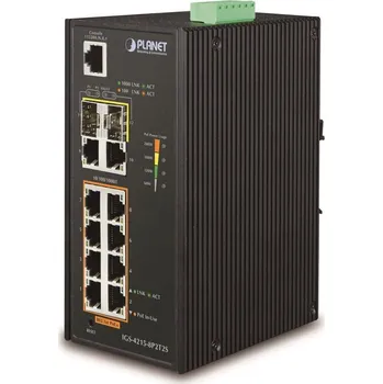Switch Planet IGS-4215-8P2T2S Gigabit PoE switch 10x TP (8x PoE)+ 2x SFP, 802.3at 240W,IP30, -40 až 75°C, SNMP