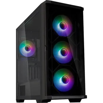 ZALMAN Z10 Duo Skříň, Middle tower, bez zdroje, ATX, 4× 120mm ARGB ventilátor, 2× USB 3.0, 1× USB-C, tvrzené sklo, černá