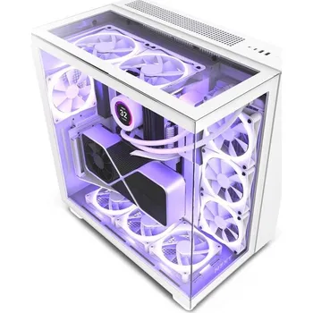 PC skříň NZXT skříň H9 Elite dvoukomorová ATX / 3xRGB 120 mm / 1x 120mm fan / prosklená / RGB&fan controler / bílá