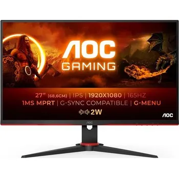 Monitor AOC LCD herní 27G2SPAE/BK 27" IPS/1920x1080@165Hz/1ms/250cd/1000:1/80M:1/2xHDMI/DP/VGA/Repro/VESA