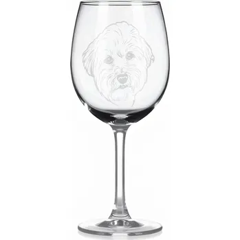 Sklenice Sklenice na víno s gravírovaným motivem – boloňský psík – 3