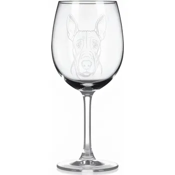 Sklenice Sklenice na víno s gravírovaným motivem – Bulteriér