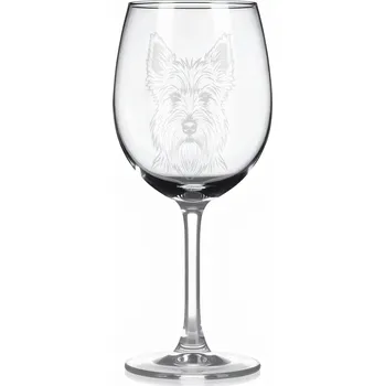 Sklenice Sklenice na víno s gravírovaným motivem – pikardský ovčák