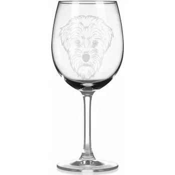 Sklenice Sklenice na víno s gravírovaným motivem – Dandie Dinmont teriér – 3