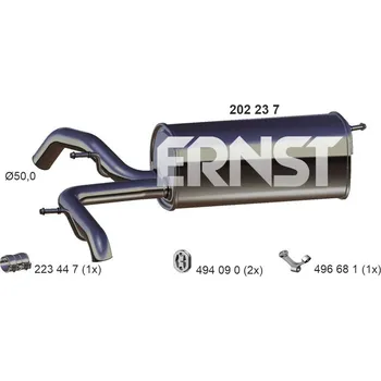 Tlumič výfuku Zadní tlumič výfuku ERNST 202237