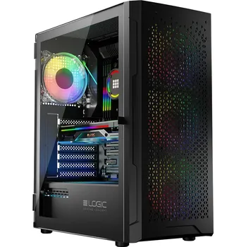 PC skříň LOGIC PC skříň Aramis ARGB MIDI 1x USB 3.0, 2x USB 2.0 + audio, černá, bez zdroje