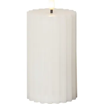 led svíčka Star Trading Flamme Stripe 15 cm bílá