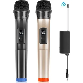 Mikrofon PULUZ Sada 2ks bezdrátové dynamické mikrofony UHF s LED displejem, 1 x přijímač 3,5mm