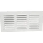 6195 Kovová ventilační mřížka bez příruby s pevnou žaluzií a síťkou 305x150 mm, bílá DALAP
