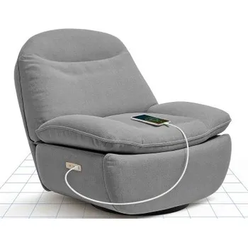 Křeslo Elektrické polohovací křeslo XR6-OVAL-G-EUAM s USB, otočné, šedé - A FLEXISPOT