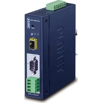 Switch PLANET MODBUS průmyslová brána RS-232/422/485 na IP, 1x COM, 100Base-FX SFP, RTU/ACSII, -40až+75°C, 9-48VDC, IP30