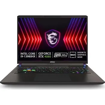 Notebook MSI Vector 16 HX A13VHG-458XCZ/i9-13980HX/32GB/1TB SSD/RTX 4080, 12GB/16" QHD+, IPS/Bez OS/ černá