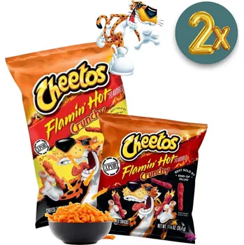 Chips Cheetos Flamin' Hot pálivé křup. se sýrovou příchutí 99 g + Cheetos Flamin' Hot Crunchy 226,8 g