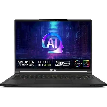 Notebook MSI Stealth A16 AI+ A3XVGG-217CZ, Ryzen AI 9 HX 370/ 32GB/2TB SSD/RTX 4070,8GB/16"QHD+ OLED/Win 11 Pro/Copilot+PC/černá