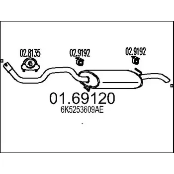 Výfukový systém MTS Zadní tlumič výfuku MTS 01.69120