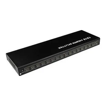 Video kabel PremiumCord HDMI splitter 1-16 Port kovový s napájecím adaptérem, 3D, FULL HD