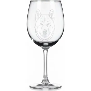 Sklenice Sklenice na víno s gravírovaným motivem – Americká akita