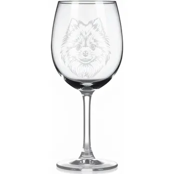 Sklenice Sklenice na víno s gravírovaným motivem – Pomeranian – 4