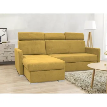 Sedací souprava Rozkládací sedací souprava do L - Hugo mini - žlutá