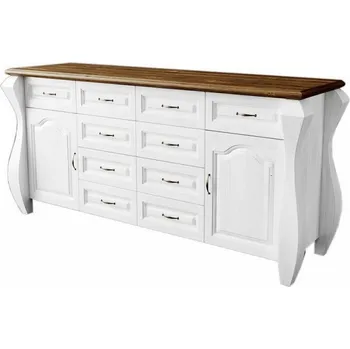 Komoda Komoda Ludvík 2D10S - masiv borovice Odstín: Bílá krycí barva