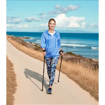 Dámská mikina Mikina s kapucí Květy modrá L