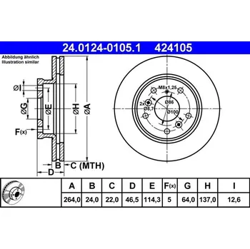 Brzdový kotouč Brzdový kotouč ATE 24.0124-0105.1
