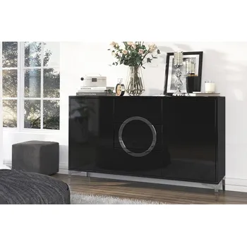 Komoda Černá moderní komoda Eva 2D3S