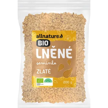 Lněné semínko - ZLATÉ, HNĚDÉ - VARIANTY BIO 200 g, 500 g, 1000 g ALLNATURE PŘÍCHUŤ: LNĚNÉ SEMÍNKO ZLATÉ BIO 200 g