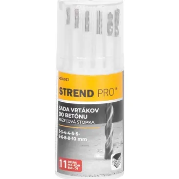 Vrták Strend Pro 4200937 Sada vrtáků Strend Pro, do betonu, válcová stopka, 13,3x5,4x5,4 cm, balení. 11 ks