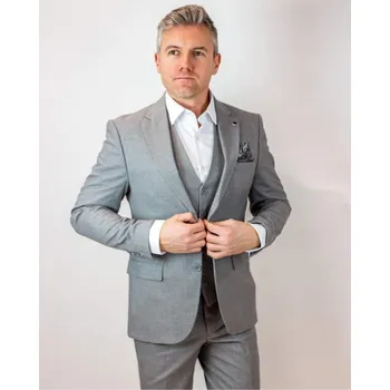Pánský oblek Frappoli 6176 3dílný šedý