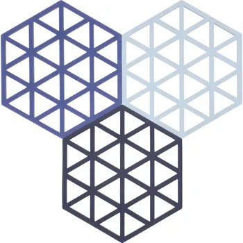 Úložný box Zone Denmark, Podložky pod horké nádobí Triangles, odstíny modré, 3 ks - Formadore